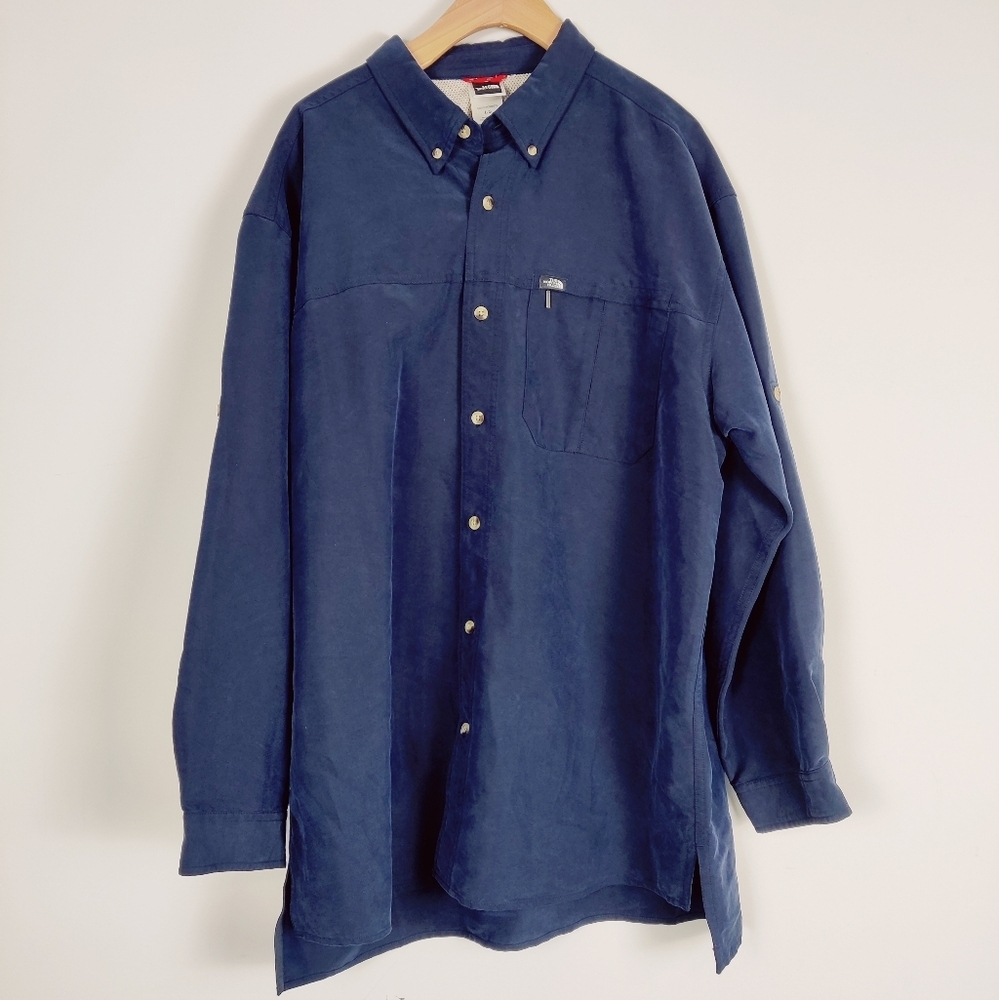 The North Face Men's Button Down Shirt Dark Blue Size Large NEW Gorpcore Outdoor